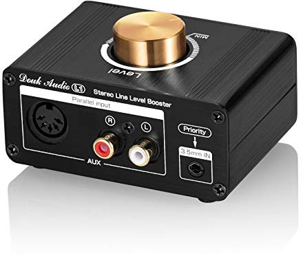 Mini Stereo Line Level Booster Verstärker Audio Preamp für MP3, iPod, iPad, iPhone, 20dB Gain + Lautstärkeregler