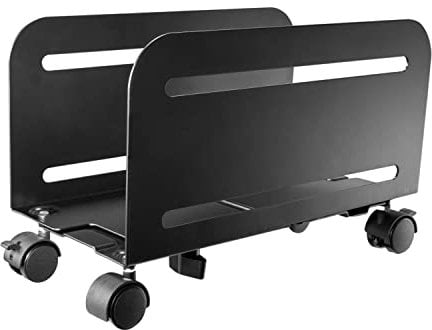 Ewent EW1291 Supporto per Computer Desktop, Supporto per PC con Ruote, Protegge da Polvere e Sporco - per la Casa e L'Ufficio, Base Regolabile con 4 Ruote Girevoli, Nero