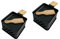 WEB2O Raclette à la bougie - Lot de 2 Poelons individuels + 2 Spatules Bois