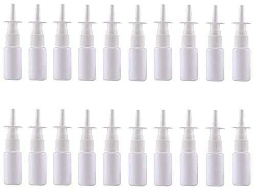 20 Pieces 10ML Nasal Sprayer Bottle Nasal Pump Sprayers Refillable Travel Size Plastic Mist Atomiser for Nose Cleaning Home and Travel Use