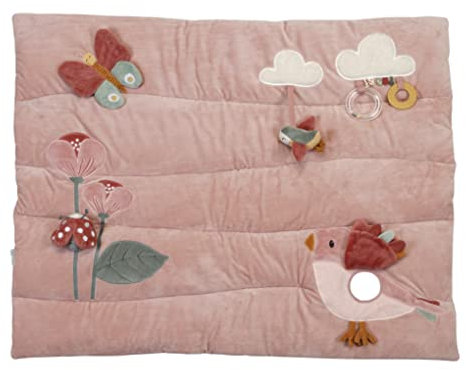 Little Dutch 8708 Laufgittereinlage Krabbeldecke Flowers & Butterflies / Blumen & Schmetterlinge 80x100 cm, Rosa