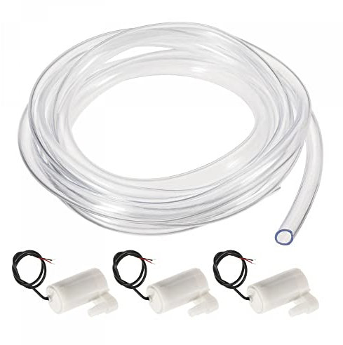 sourcing map Mini Pompe à eau DC 5V Micro Submersible Moteur Vertical Style avec Vinyle transparent Tube pour Plante Fleur Jardinage