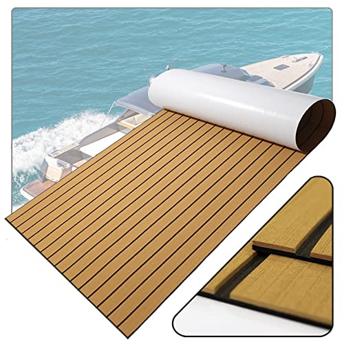 EVA Schaum Boot, EVA Schaum Bodenbelag, Yacht Bodenbelag, Teak Eva Schaum Deck Teppich Selbstklebend Deck Bodenbelag Teppich Für Yachten, Motorboote, Surfbretter, Schwimmbäder usw. (240 x 90cm)