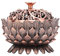 Lotus Räuchergefäß mit Deckel, 7 × 5cm Mini Hollow Räucherschale Räuchergefäß Vintage Weihrauchbehälter, Räucherstäbchenhalter für Zuhause BüroTeehaus Dekoration(Kupfer)