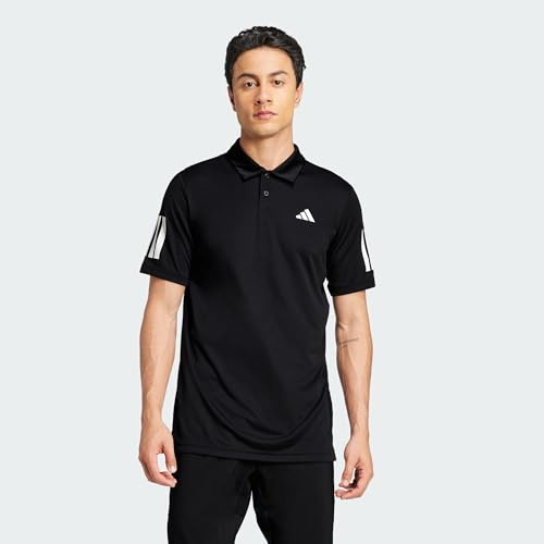 adidas Men's Club 3-Stripes Tennis Polo Shirt, Black, S