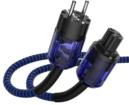 Brollitest High-End EU-Stecker Netzkabel mit Schukostecker,Schuko-Stecker auf Buchse-Stromkabel,HiFi Power Cord für Audio,Verstärker Subwoofer, DV/AV ((2M / 6.56FT)