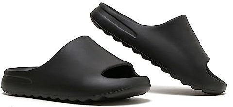 Jesindr Ciabatte Uomo Donna Estive Mare Pantofole Cozy Slides Casa Foam Slide Piscina Scarpe Nuvola Slippers Gomma Sliders Estivi Sandali, Nero, 42 EU