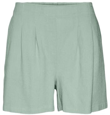 VERO MODA Women's Vmjesmilo Hw WVN Ga Noos Shorts, Silt Green, XXL