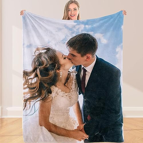 Personalisierte Fotodecke Decke mit Eigenem Foto & Text,Super Weich Flanell Kuscheldecke, Feiertage, Jubiläen Geschenk Für Mama, Papa, Kind, Haustier, Freund Oder Liebhaber