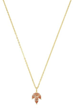 Amor Kette mit Anhänger 925 Sterling Silber Damen Halsschmuck, mit Zirkonia synth., 42+3 cm, Gold, Kommt in Schmuck Geschenk Box, 2037005