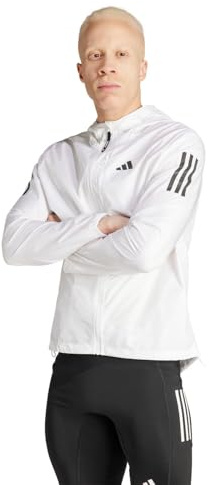 adidas Men's Own The Run Jacket, White/Black, M