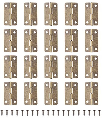 Mikikit 50 Stück Mini-Scharnier antiker Mini antikes Dekor Miniatur-Möbelscharniere schmuckkästchen kleine Scharniere für Kunsthandwerk scharniere für vogelhäuser falten Holzkasten Eisen