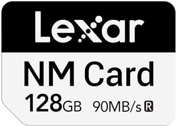 Lexar NM CARD Carte NM 128Go, Carte Nano, Jusqu'à 90 Mo/s en lecture, Jusqu'à 85 Mo/s en écriture, Carte Mémoire Nano pour smartphone avec emplacement pour carte Nano (LNMCARD128G-BNNAA)
