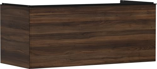 hansgrohe Xelu Q Waschtischunterschrank, 1180x550, 1 Schubkasten, für Konsolen mit Aufsatzwaschtisch, geschliffen, 5406, Farbe: Möbel Nussbaum Dunkel/Griff Mattschwarz