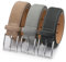 Riemen & Co Herrengürtel Bobby - Wildleder - 3er-Pack: Taupe, Hellgrau & Grau - 3,5 cm Breite - 85 cm