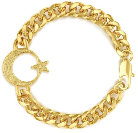 d'origine Türkei Ayyıldız Armband, Türkisches Armband, Türkei Kette, Türkei Schmuck, Türkischer Schmuck für Herren Gold