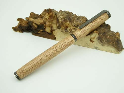 Holz Rollerball Unikat handgemacht aus Edelhölzern | handgedrechselt | Modell „Slender“ | personalisierbar mit Lasergravur | tolle Geschenkidee | Schreibgerät (Mahagoni, gunmetal)