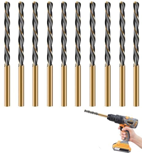 Difistik 3mm Drill Bit, 10 Pcs HSS Twist Cobalt Drill Bit Set, 3mm High Speed Steel Twist Drill Bits Tools, Metal Drill Bits for Stainless Steel, Wood, Aluminium, Plastic, Copper, Plastic