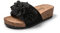 JOMIX Sandales Femme été Talon Compensé Fleurs Tongs Compensées pour Maison Piscine Plage Mer Noir 38 EU