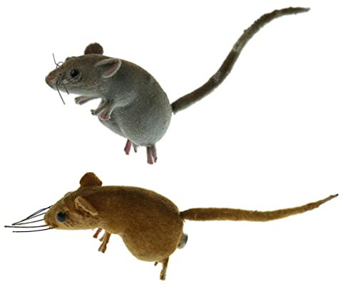 rockible Tierische Maus Skulpturen für den Garten, 2er Pack