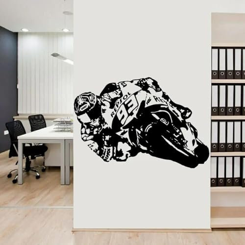 SHELOG Cooler Motorrad-Wandaufkleber aus Vinyl, Motorrad-Rennfahrer, Motorradfahrer, Wandaufkleber für Zuhause, Kinderzimmer, Schlafzimmer, Wohnzimmer, Dekoration