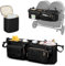 Prokva Doppel-Kinderwagen-Organizer, Kompatibel mit BOB Duallie und City Mini GT2 Doppel-Kinderwagen, Doppel-Eltern-Kinderwagen-Organizer mit Getränkehalter und Kühltasche, Schwarz (Leere Tasche)