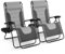 KEPLIN Set of 2 XXL Premium Heavy Duty Padded Zero Gravity Chairs - Luxurious Garden Recliners, Adjustable Headrest, Cup & Phone Holder, Foldable (Dark Grey, 2 Pack Padded)
