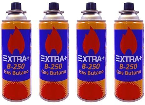 DISPAU Pack de 12 Cartuchos de Gas Butano Recambio de Gas Propano Portable Gas Butano Compatible para Cocina Portátil, Hornillo, Soplete Soldador, Camping B-250 227gr