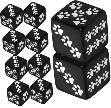 FOYTOKI 10 Stücke Harz Würfel Set Muster 16mm Würfel Spiel Spielzeug Party Favor Zubehör Geeignet Für Indoor/Outdoor