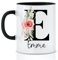 Tasse personalisiert mit Namen Monogram Initiale Kaffeetasse mit Buchstabe persönliche Geschenke Anfangsbuchstabe,325 ml, Keramik Schwarz