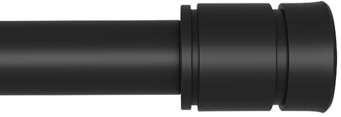 ENJOYBASICS Bastoni per tende neri opachi per finestre da 122 a 213 cm, asta per tende regolabile con diametro di 2,5 cm, asta lunga per tende con staffe, asta per tende resistente per camera da