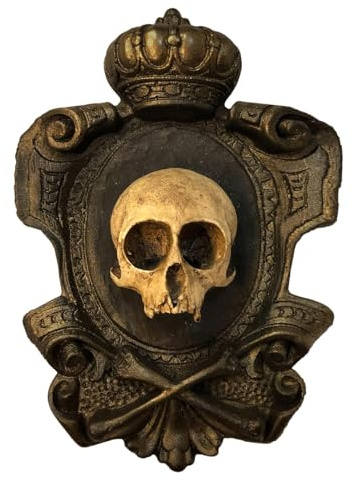 Kirdume Totenkopf Deko Wand, Schädel Wand Skulptur, Harz Gothic Halloween Skelett Ornament Im Gotischen Stil, Geheimnisvolle Und Gruselige Wandbehänge Für Wohnzimmer