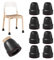 Ezprotekt Chair Leg Covers, 8 PCS 1.25 Black Silicone Chair Leg Floor Protectors with Wrapped Felt, Rubber Chair Leg Caps, Furniture Feet Protectors Pads, No Noise No Scratches