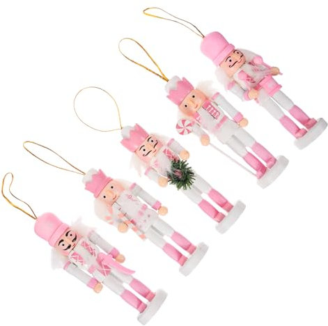 Anneome 5 Teiliges Macaron Und Weißes Bonbon Nussknacker Set Mit Fünf Hängenden Dekorationen Weihnachts Nussknacker Figur Weihnachts Nussknacker Figuren