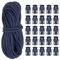 PATIKIL 10 Yard Elastic Bungee Cord & Single Hole Cord Lock, 25 Pack Plastic Oval Spring Toggle Stopper for Paracord Drawstring Shoelace Clothing Backpack Bags, Dark Blue