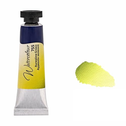 7 Artists Aureoline Grün Aquarellfarbe 10 ml Tube, Hochwertige Künstler-Aquarell, Feinste Küntsler-Aquarellfarben