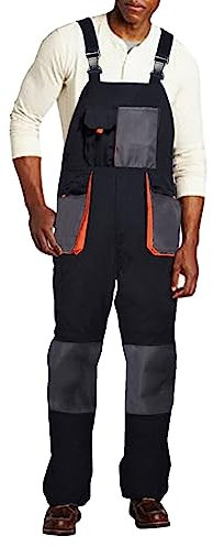 Generisch Combinaison longue pour homme - Salopette de travail pour homme - Grandes tailles - Grenouillère ouverte à l'arrière - Combinaison respirante - Salopette confortable - Coupe droite - Séchage