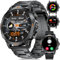 Military Smart Watch for Men Answer/Make Calls, 500mAH Outdoor Sport Fitness Tracker Watch with 100+ Sports Modes, 1.43AMOLED Rugged Tactical Smartwatch for Android iOS with Heart Rate/Sleep Monitor
