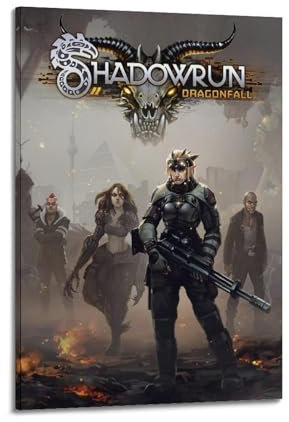 OLKYSWBFFD Shadowrun Spielposter, 1 Poster, dekoratives Gemälde, Leinwand, Wandposter und Kunstdruck, moderne Familienschlafzimmer-Dekoration, Poster, 60 x 90 cm