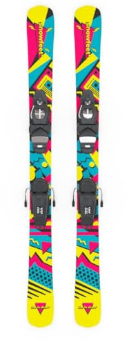 Snowfeet Kurze Ski 120 cm | Freedom | Snowblades Skiblades Kurze Ski (Black | Pro Ski Bindings) (Retro)