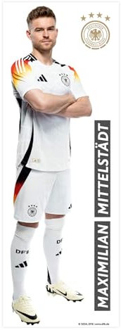 K&L Wall Art DFB Wandsticker Deutsche Nationalmannschaft Wandtattoo Fußballspieler Logo Fußball Trikot - Offizielles Lizenzprodukt (Mittelstädt, 48x140 cm, DFB)