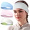 Sport Stirnbänd Herren Damen - Double Sided Dünn Dehnbare rutschfest Haarband, Atmungsaktiv Schweißband Stirn für Fitness, Laufen, Radfahren, Wandern(3 Pack) (Himmelblau+Pink+Weiß)
