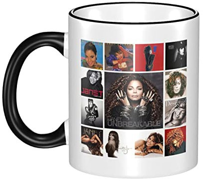 Weiße Keramiktasse Janet Sänger Jackson lustige Tasse süße Kaffeetasse