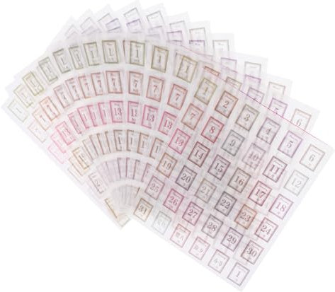 Generisch 12 Blätter Notebook-aufkleber Bunte Nummernaufkleber Zeitschrift Etiketten Planungsbuch Planer- Gewohnheits-tracker-tagebuch Notizblock- Täglich Papier