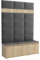 Brent - Garderobenschrank Flur Sonoma Eiche mit sitzbank 150 cm Breit Luton 3 - Multifunktionale Flurgarderobe Set mit Stauraum und Wandpaneel, Garderobe mit Sitzfläche und Kleiderhaken