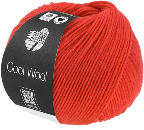 LANA GROSSA Cool Wool Uni | Extrafeine Merinowolle waschmaschinenfest und filzfrei | Handstrickgarn aus 100% Schurwolle (Merino extrafein) | 50g Wolle zum Stricken & Häkeln | 160m Garn FB 2117