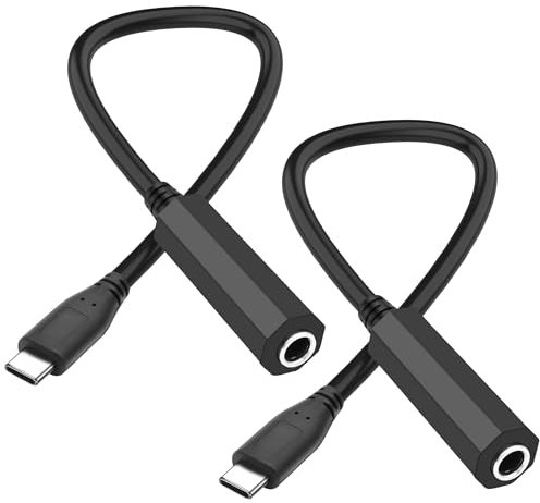 XMSJSIY USB Type C à 1/4 6.35mm Adaptateur de Casque USB C Mâle à 1/4 Pouce TRS Femelle Jack stéréo Audio AUX Adaptateur câble pour amplificateurs Mixer Casques - 30CM / 11.8inch - 2PCS