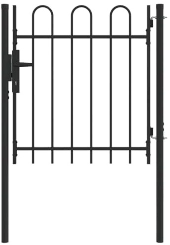 vidaXL Zauntor BOXTEL 103 x 150 cm Grau Abschließbar