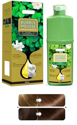 Bubble Mousse Hair Dye Shampoo, Langlebig Schaumhaarfarbstoff Mit Pflanzlicher Farbstoffformel, Schnell Wirkende Haarfärbefärke Blasen Haarfarbstoffe Für Alle Haartypen (Kastanien braun.)