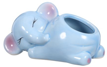 Toyvian Pot De Fleurs Éléphant Céramique Pot pour Plantes Grasses Mini pour Bureau Fenêtre